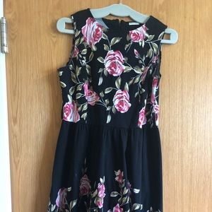 Black and pink flowered dress